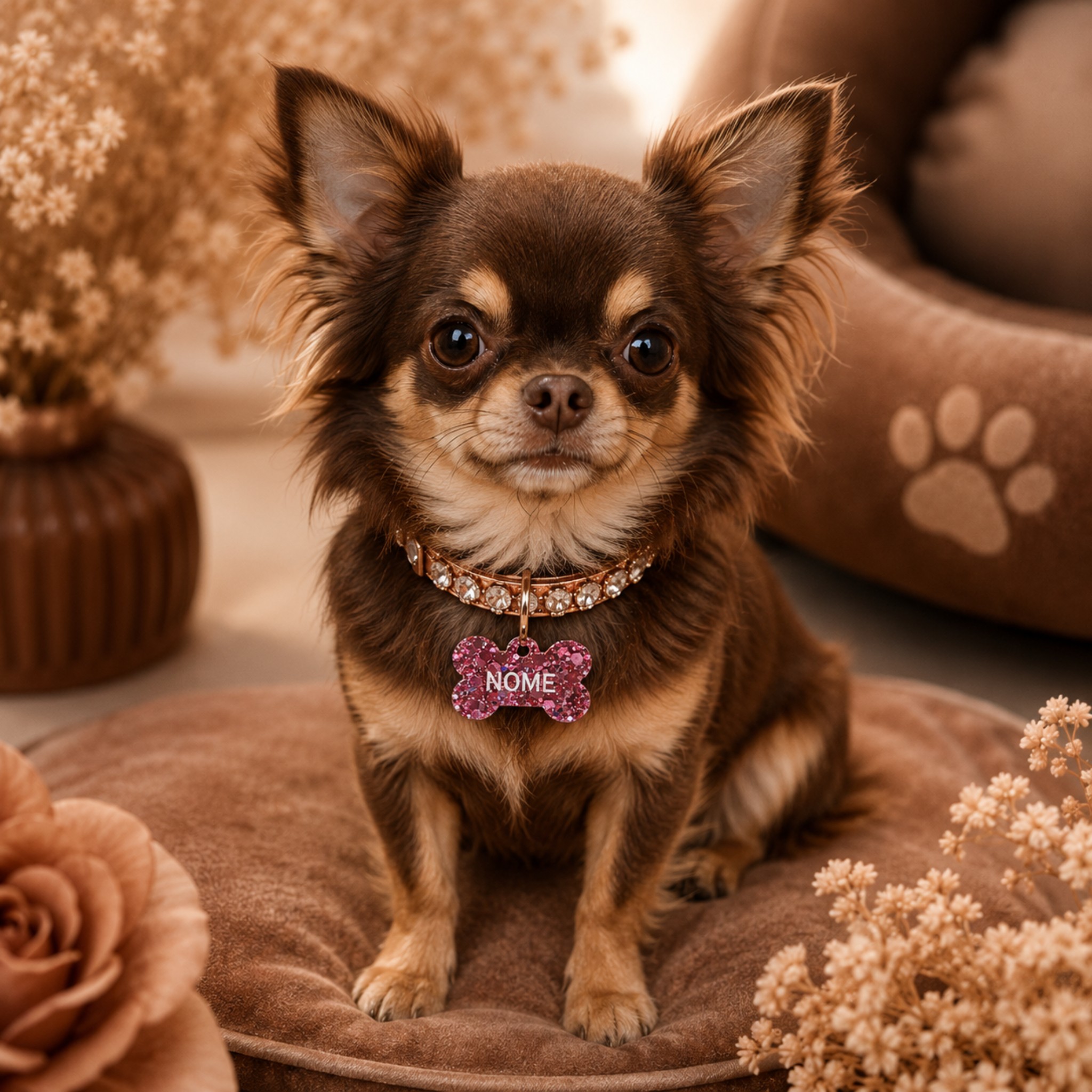 Medagliette Personalizzabili in Resina Glitter per Animali